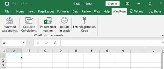 Example of WindRose integration to Excel